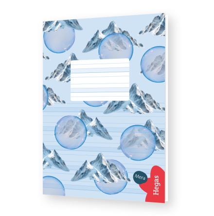 Skrivhäfte – halvsida, stödlinjer