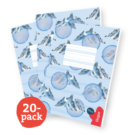 Skrivh�fte - Halvsida, st�dlinjer (20-pack)